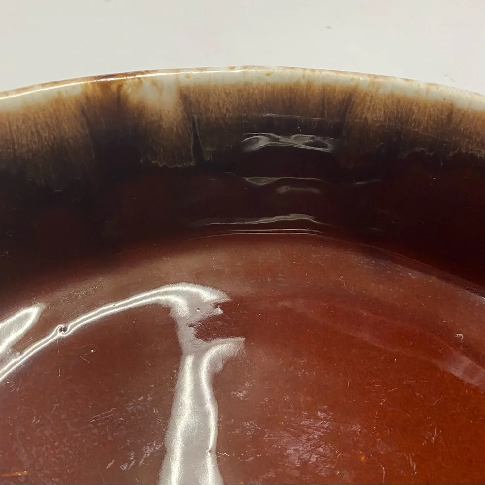 Vintage 1970’s McCoy Brown Drip Glaze Pottery Serving Bowl 10.5”X 7”X 2.5”